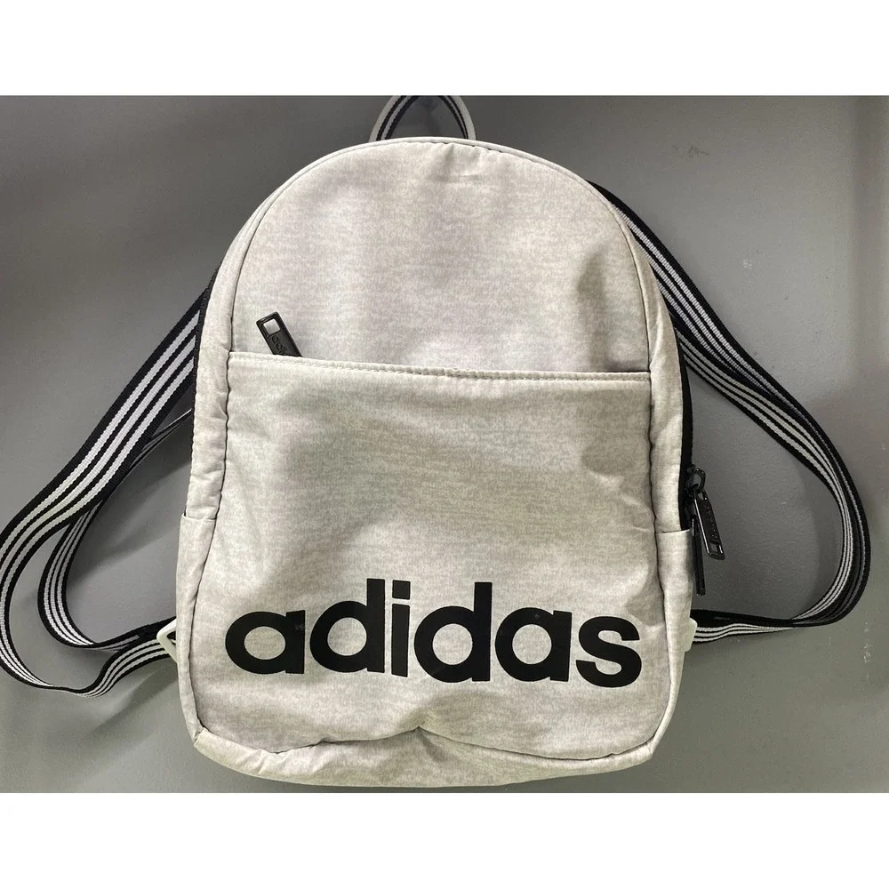 Adidas‎ Core Mini Backpack White Jersey Black Travel Pouch Unisex 9.5x 9 X5
